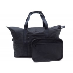 NEUF SAC DE VOYAGE A MAIN MONTRE HUBLOT 50 CM EN TOILE NOIRE + TROUSSE HAND BAG