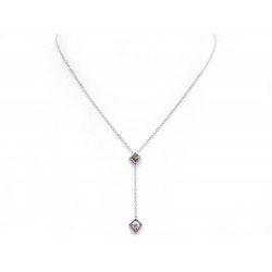 COLLIER TIFFANY & CO SAUTOIR TORQUE EN OR BLANC 18K 3.3GR DIAMANT NECKLACE 1850€