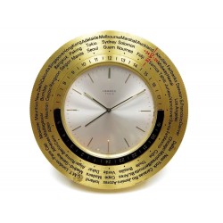 PENDULETTE REVEIL HERMES WORLD TIME GMT EN LAITON ALARM CLOCK