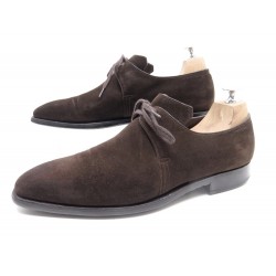 CHAUSSURES CORTHAY ARCA DERBY 2 OEILLETS 42 DAIM MARRON BROWN DEER SHOES 1290€