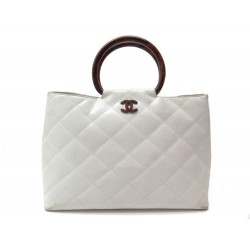 SAC A MAIN CHANEL SHOPPING LOGO CC ANSES RONDES EN CUIR MATELASSE HAND BAG 3200€