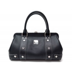 SAC A MAIN MCM BOSTON DOCTEUR EN CUIR GRAINE NOIR DOCTOR HAND BAG PURSE 1195€