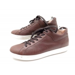 CHAUSSURES TOD'S BASKETS 9.5 IT 44 FR EN CUIR MARRON BROWN LEATHER SNEAKERS 420€