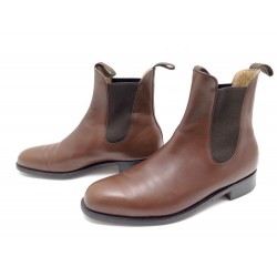 CHAUSSURES JM WESTON BOTTINES CAMBRE 705 9.5D 43.5 CUIR MARRON BOOTS SHOES 890€