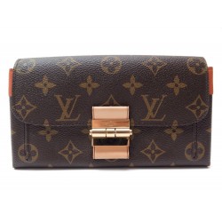 NEUF PORTEFEUILLE LOUIS VUITTON ELYSEE TOILE MONOGRAM MARRON ORANGE WALLET 1150€