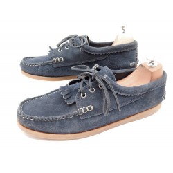 CHAUSSURES YUKETEN BLUCHER DERBY BATEAUX 44 EN DAIM BLEU BLUE MOC SHOES 280€