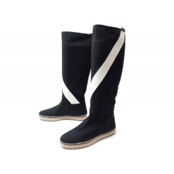 BOTTES HERMES ESPADRILLES CAVALIERES EN TOILE 38 