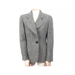 VESTE CHANEL FEMME 40 M EN TWEED GRIS LAINE TAILLEUR FEMME GREY JACKET 5000€