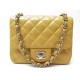 SAC A MAIN CHANEL MINI TIMELESS BANDOULIERE CUIR MATELASSE JAUNE HAND BAG 3550€