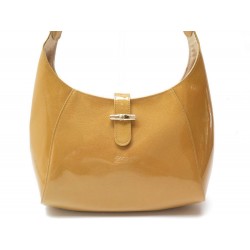 NEUF SAC A MAIN LONGCHAMP ROSEAU EN CUIR VERNI JAUNE MOUTARDE HAND BAG 330€