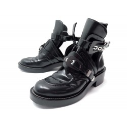 CHAUSSURES BALENCIAGA BUCKLE BOOTS 40 BOTTINES A SANGLES CUIR NOIR SHOES 875€