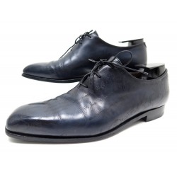 CHAUSSURES BERLUTI 9.5 43.5 CUIR BLEU PATINE + BOITE SAC 