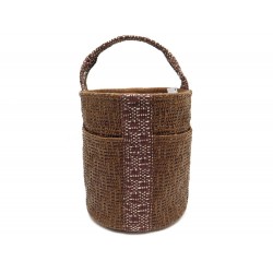 NEUF SAC A MAIN HERMES PANIER DE PLAGE TAMOURE 101671M SEAU MARRON BAG 490€