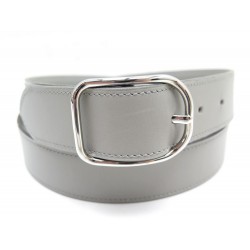 NEUF CEINTURE HERMES EN CUIR BOX GRIS PALE T 95 BOUCLE EN ACIER GREY BELT 665€