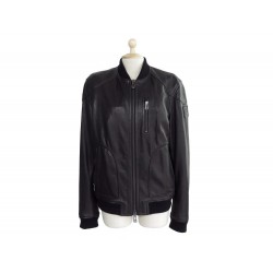 NEUF VESTE BELSTAFF STANTON 71020394 50 L BLOUSON CUIR NOIR BLACK JACKET 1100€