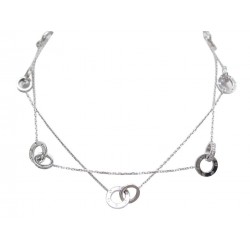 NEUF COLLIER CARTIER SAUTOIR LOVE EN OR BLANC 18K 32 GR DIAMANTS NECKLACE 16000€