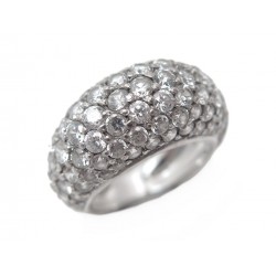 BAGUE OR BLANC 18CT JONC ET DIAMANTS 