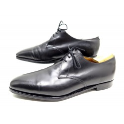 CHAUSSURES JOHN LOBB PERRIER DERBY 10E 44 EN CUIR NOIR + EMBAUCHOIRS SHOES 1480€