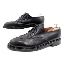 CHAUSSURES JM WESTON 598 DEMI CHASSE DERBY 8.5E 42.5 LARGE CUIR NOIR SHOES 675€