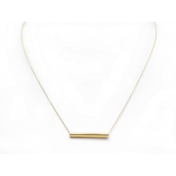 NEUF COLLIER GINETTE NY STRAW ON CHAIN 43 CM EN OR JAUNE 14K GOLD NECKLACE 475€