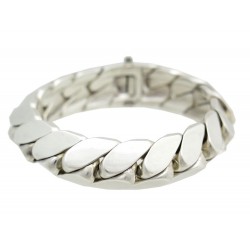 NEUF BRACELET HERMES PRINTEMPS GOURMETTE 21CM EN ARGENT MASSIF 915 155 GR SILVER