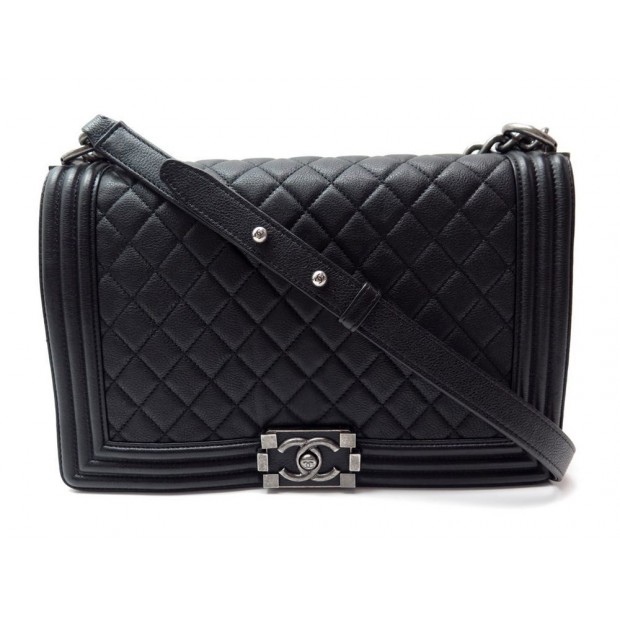 NEUF SAC A MAIN CHANEL BOY CUIR MATELASSE NOIR