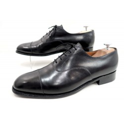 CHAUSSURES JM WESTON 300 RICHELIEU BOUT DROIT 10D 44 EN CUIR NOIR SHOES 600