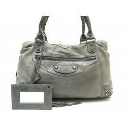 SAC A MAIN BALENCIAGA 128522 EN CUIR GRIS GRAY LEATHER HAND BAG PURSE 1450€