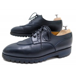 CHAUSSURES JM WESTON 595 8.5D 42.5 DERBY DEMI CHASSE CUIR BLEU BLUE SHOES 650€