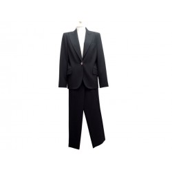 NEUF TAILLEUR CHRISTIAN DIOR VESTE + PANTALON 44 XL LAINE NOIRE JACKET 2200€