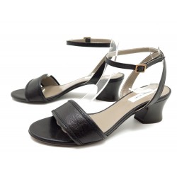 NEUF CHAUSSURES MARC JACOBS SANDALES 37.5 CUIR NOIR BOITE LEATHER SANDALS 400€