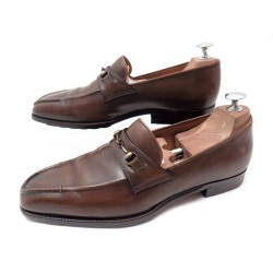 CHAUSSURES BERLUTI MORS A714 8 42 42.5 CUIR PATINE MARRON HORSEBIT SHOES 1495