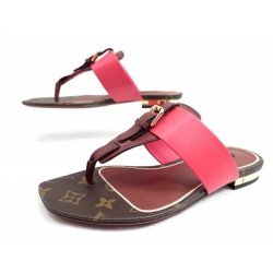 NEUF CHAUSSURES LOUIS VUITTON SANDALES VOYAGE FLAT THONG TONG 35 BOITE SHOE 610€