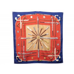 FOULARD HERMES CARRE CANNES ET POMMEAUX 1ERE EDITION DE LA PERRIERE SILK SCARF