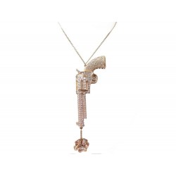 NEUF COLLIER CHANEL REVOLVER PISTOLET CAMELIA 2014 40-60 CM GUN NECKLACE 1510€