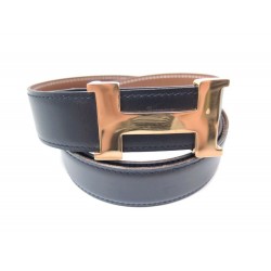 CEINTURE HERMES BOUCLE H CONSTANCE T 85 LIEN EN CUIR BOX NOIR BUCKLE BELT 510€