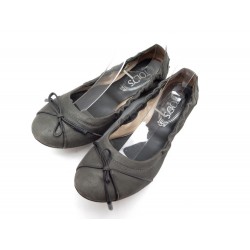 CHAUSSURES TOD'S BALLERINES 36.5 IT 37.5 FR EN DAIM BOITE BALLET FLAT SHOES 335€