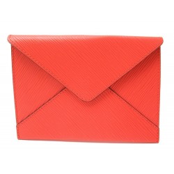 NEUF POCHETTE LOUIS VUITTON ENVELOPPE INVITATION DEFILE CUIR EPI ORANGE CLUTCH