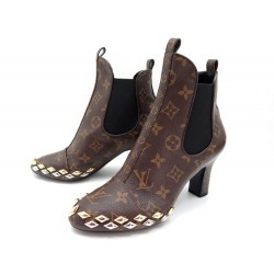 NEUF BOTTINES LOUIS VUITTON ELDORADO ANKLE BOOTS 38 EN TOILE MONOGRAM 1150€