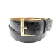 NEUF CEINTURE JM WESTON DEMI-JONC T 95 CUIR CROCODILE NOIR BOUCLE OR BELT 1800€