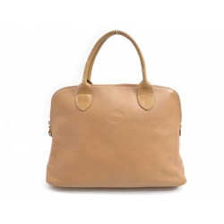 SAC A MAIN LONGCHAMP EN CUIR GRAINE BEIGE PORTE MAIN LEATHER HAND BAG PURSE