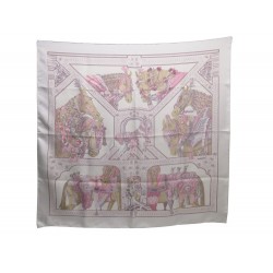 FOULARD HERMES LA DANSE DU CHEVAL MARWARI 100% SOIE SURTEINT DIP DYE 