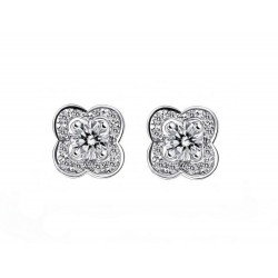 BOUCLES D OREILLES MAUBOUSSIN CHANCE OF LOVE PUCES OR BLANC & DIAMANTS 