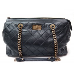 SAC A MAIN CHANEL TYPE CAMERA FERMOIR MADEMOISELLE CUIR NOIR 