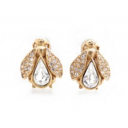 NEUF BOUCLE D OREILLES CHRISTIAN DIOR ABEILLES STRASS 