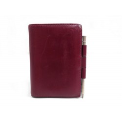 VINTAGE PORTE AGENDA HERMES CUIR BORDEAUX ET PORTE MINE HERMES ARGENT 