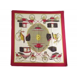 FOULARD HERMES LES VOITURES A TRANSFORMATION 1ERE EDITION 1965 CARRE SCARF 360€