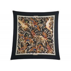 FOULARD HERMES CANARDS COLS VERTS VAUZELLES CARRE PLISSE SOIE SILK SCARF 360€