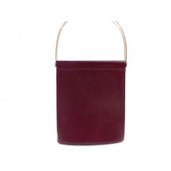 VINTAGE SAC A MAIN CARTIER CUIR BORDEAUX 