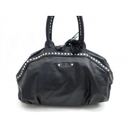 SAC A MAIN SONIA RYKIEL ROCK EN CUIR NOIR CLOUTE RIVETE LEATHER HAND BAG 1100€